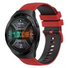 For Huawei Watch GT 2E 22mm Checkered Two-Color Silicone Watch Band(Red+Black) - 1