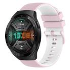 For Huawei Watch GT 2E 22mm Checkered Two-Color Silicone Watch Band(Pink+White) - 1