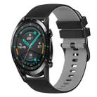 For Huawei GT2 46mm 22mm Checkered Two-Color Silicone Watch Band(Black+Grey) - 1