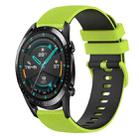 For Huawei GT2 46mm 22mm Checkered Two-Color Silicone Watch Band(Lime Green+Black) - 1