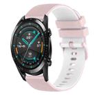 For Huawei GT2 46mm 22mm Checkered Two-Color Silicone Watch Band(Pink+White) - 1