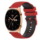 For Honor Watch GS 3 22mm Checkered Two-Color Silicone Watch Band(Red+Black) - 1