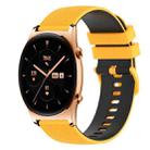 For Honor Watch GS 3 22mm Checkered Two-Color Silicone Watch Band(Yellow+Black) - 1