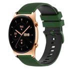 For Honor Watch GS 3 22mm Checkered Two-Color Silicone Watch Band(Amy Green+Black) - 1