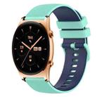 For Honor Watch GS 3 22mm Checkered Two-Color Silicone Watch Band(Teal+Blue) - 1