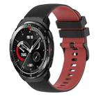 For Honor Watch GS Pro 22mm Checkered Two-Color Silicone Watch Band(Black+Red) - 1