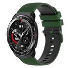 For Honor Watch GS Pro 22mm Checkered Two-Color Silicone Watch Band(Amy Green+Black) - 1