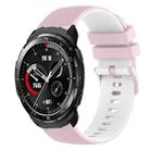 For Honor Watch GS Pro 22mm Checkered Two-Color Silicone Watch Band(Pink+White) - 1