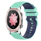 For Honor Watch Dream 22mm Checkered Two-Color Silicone Watch Band(Teal+Blue) - 1