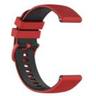 For Xiaomi Watch S1 22mm Checkered Two-Color Silicone Watch Band(Red+Black) - 2