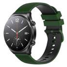 For Xiaomi Watch S1 22mm Checkered Two-Color Silicone Watch Band(Amy Green+Black) - 1