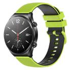 For Xiaomi Watch S1 22mm Checkered Two-Color Silicone Watch Band(Lime Green+Black) - 1
