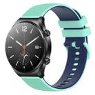 For Xiaomi Watch S1 22mm Checkered Two-Color Silicone Watch Band(Teal+Blue) - 1