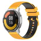 For Xiaomi Watch Color 2 22mm Checkered Two-Color Silicone Watch Band(Yellow+Black) - 1