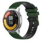 For Xiaomi Watch Color 2 22mm Checkered Two-Color Silicone Watch Band(Amy Green+Black) - 1