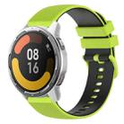 For Xiaomi Watch Color 2 22mm Checkered Two-Color Silicone Watch Band(Lime Green+Black) - 1