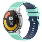 For Xiaomi Watch Color 2 22mm Checkered Two-Color Silicone Watch Band(Teal+Blue) - 1