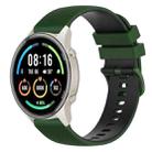 For Xiaomi Watch Sport 22mm Checkered Two-Color Silicone Watch Band(Amy Green+Black) - 1