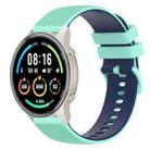 For Xiaomi Watch Sport 22mm Checkered Two-Color Silicone Watch Band(Teal+Blue) - 1