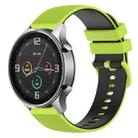 For Xiaomi Watch Color 22mm Checkered Two-Color Silicone Watch Band(Lime Green+Black) - 1