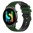 For  Xiaomi Haylou RT2 LS10 22mm Checkered Two-Color Silicone Watch Band(Amy Green+Black) - 1
