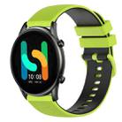 For  Xiaomi Haylou RT2 LS10 22mm Checkered Two-Color Silicone Watch Band(Lime Green+Black) - 1