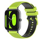 For Xiaomi Haylou RS4 LS12 22mm Checkered Two-Color Silicone Watch Band(Lime Green+Black) - 1