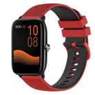 For Xiaomi Haylou GST LS09B 22mm Checkered Two-Color Silicone Watch Band(Red+Black) - 1