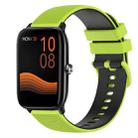 For Xiaomi Haylou GST LS09B 22mm Checkered Two-Color Silicone Watch Band(Lime Green+Black) - 1