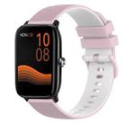 For Xiaomi Haylou GST LS09B 22mm Checkered Two-Color Silicone Watch Band(Pink+White) - 1