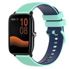 For Xiaomi Haylou GST LS09B 22mm Checkered Two-Color Silicone Watch Band(Teal+Blue) - 1