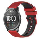 For Xiaomi Haylou RT LS05S 22mm Checkered Two-Color Silicone Watch Band(Red+Black) - 1
