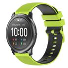 For Xiaomi Haylou RT LS05S 22mm Checkered Two-Color Silicone Watch Band(Lime Green+Black) - 1