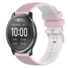 For Xiaomi Haylou RT LS05S 22mm Checkered Two-Color Silicone Watch Band(Pink+White) - 1