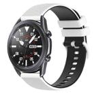 For Samsung Galaxy Watch3 45mm 22mm Checkered Two-Color Silicone Watch Band(White+Black) - 1