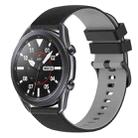 For Samsung Galaxy Watch3 45mm 22mm Checkered Two-Color Silicone Watch Band(Black+Grey) - 1