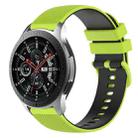 For Samsung Galaxy Watch 46mm 22mm Checkered Two-Color Silicone Watch Band(Lime Green+Black) - 1