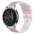 For Samsung Galaxy Watch 46mm 22mm Checkered Two-Color Silicone Watch Band(Pink+White) - 1