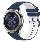 For Samsung Gear S3 Classic 22mm Checkered Two-Color Silicone Watch Band(Dark Blue+White) - 1