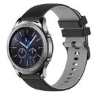 For Samsung Gear S3 Classic 22mm Checkered Two-Color Silicone Watch Band(Black+Grey) - 1