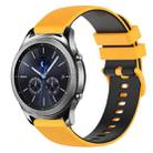 For Samsung Gear S3 Classic 22mm Checkered Two-Color Silicone Watch Band(Yellow+Black) - 1