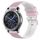 For Samsung Gear S3 Classic 22mm Checkered Two-Color Silicone Watch Band(Pink+White) - 1