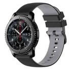 For Samsung Gear S3 Frontier 22mm Checkered Two-Color Silicone Watch Band(Black+Grey) - 1