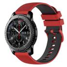 For Samsung Gear S3 Frontier 22mm Checkered Two-Color Silicone Watch Band(Red+Black) - 1