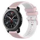 For Samsung Gear S3 Frontier 22mm Checkered Two-Color Silicone Watch Band(Pink+White) - 1