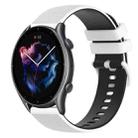 For Amazfit GTR 3 Pro 22mm Checkered Two-Color Silicone Watch Band(White+Black) - 1
