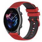 For Amazfit GTR 3 Pro 22mm Checkered Two-Color Silicone Watch Band(Red+Black) - 1