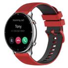 For Amazfit GTR 2 22mm Checkered Two-Color Silicone Watch Band(Red+Black) - 1