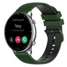 For Amazfit GTR 2 22mm Checkered Two-Color Silicone Watch Band(Amy Green+Black) - 1