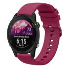 For Garmin Forerunner 255S 18mm Solid Color Soft Silicone Watch Band(Burgundy) - 1